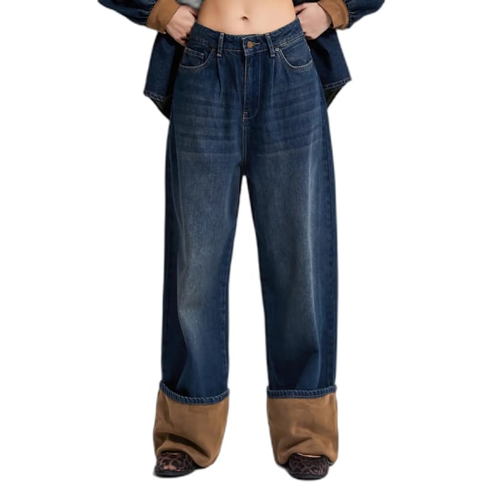 It's Basic - Baggy Mid Rise Jeans - Deep Sea