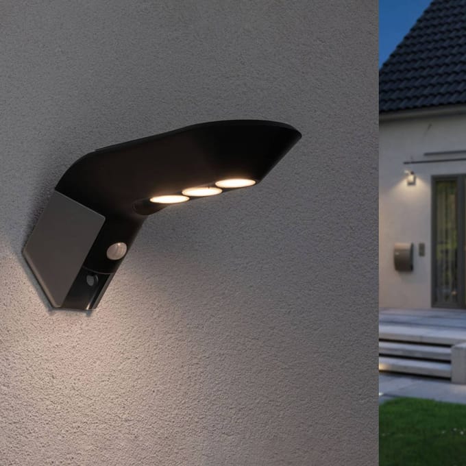 Solar LED-huisnummerverlichting Soley Bewegingsmelder IP44 3000K 42lm Antraciet