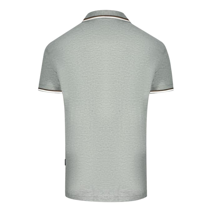 Aquascutum London getipt grijs poloshirt