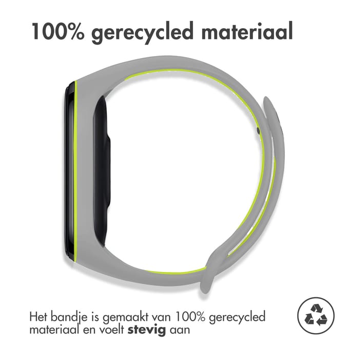 imoshion Siliconen sport bandje voor de Xiaomi Mi Band 5 / 6 - Grey & Lime