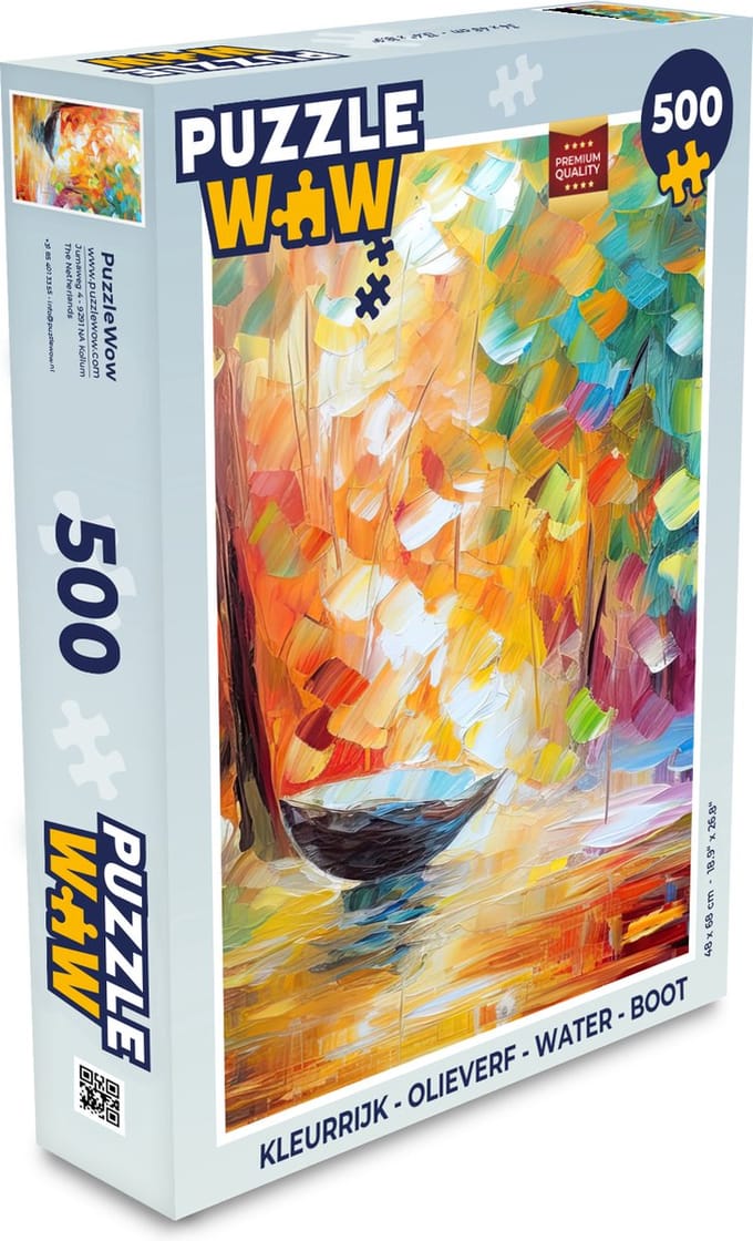 Puzzel Kleurrijk - Olieverf - Water - Boot - Legpuzzel - Puzzel 500 stukjes