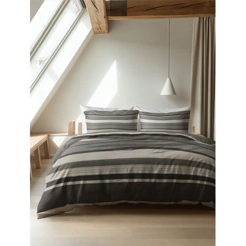 Sleeptime Dekbedovertrek Zuma Taupe - Eenpersoons 140 x 200/220 cm + 1 kussensloop