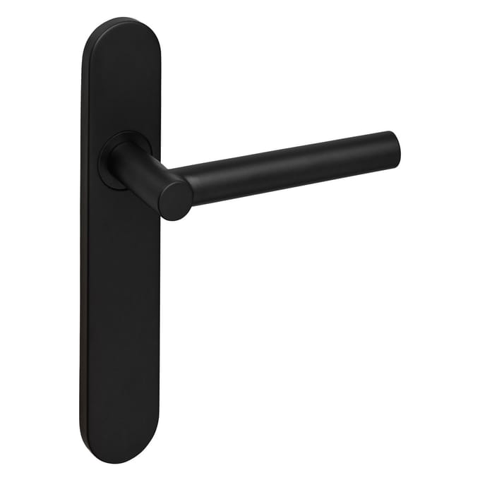 Lavuzo deurkruk Grosetto Zwart met afgerond schild | Per set | Deurklink met schild