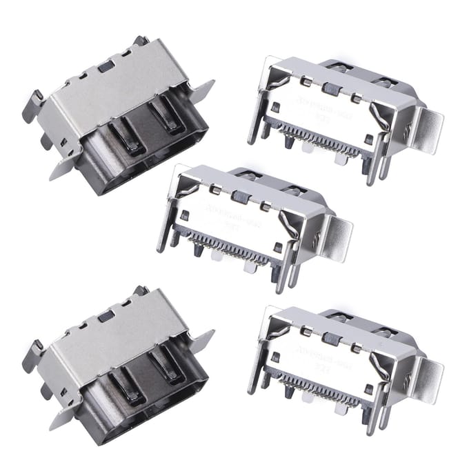 5 Stuks 1080P HDMI Game Console Socket Interface Connector Poort Vervanging voor Xbox One X gray