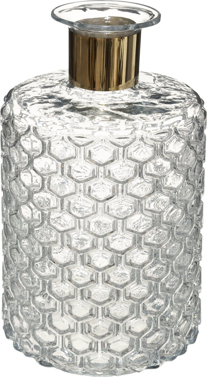 Atmosphera bloemenvaas Elegance - Apotheker Fles model - transparant - glas - 26 x 15 cm