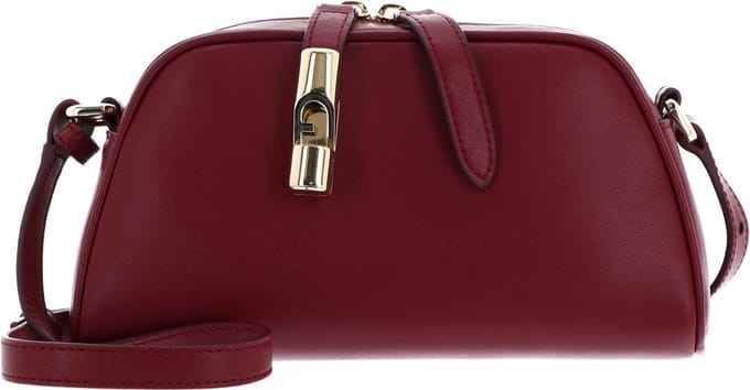 FURLA Leren Schoudertas Vitello Sidney Goccia Crossbody CILIEGIA d Donkerrood