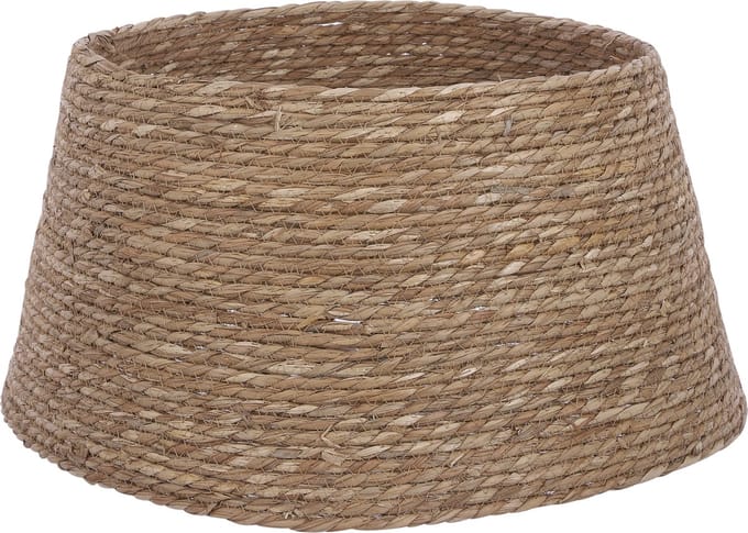 Mica Decorations Kerstboomrok - rotan look - bruin - D50 x H26 cm - kerstboommand