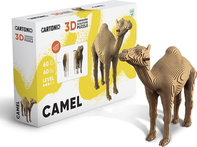 CARTONIC- Camel - 3D puzzel- Speelgoed - DIY- Creatief - Karton - Voor kinderen en volwassenen