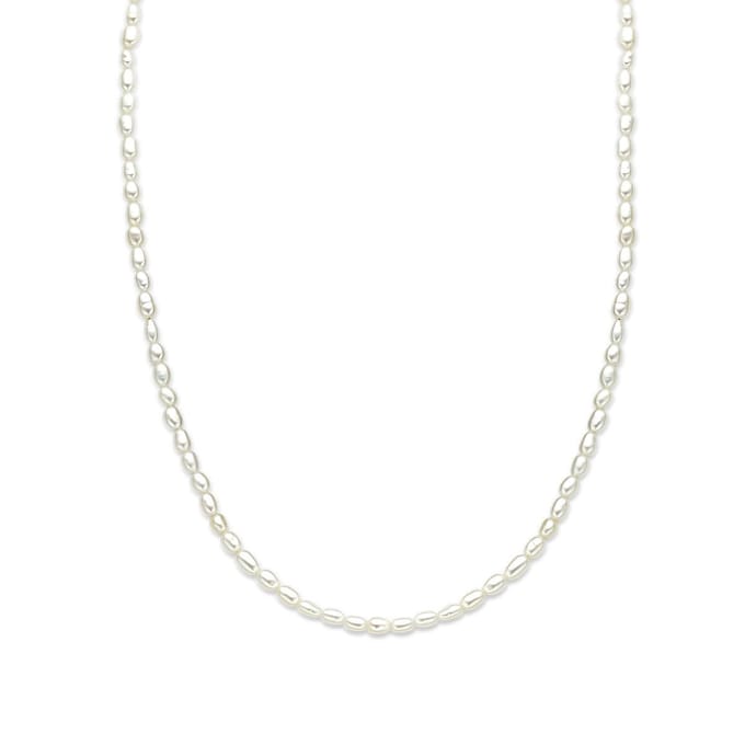 zilver gerhodineerd collier parels 3,2 mm 40 + 5 cm 1337725