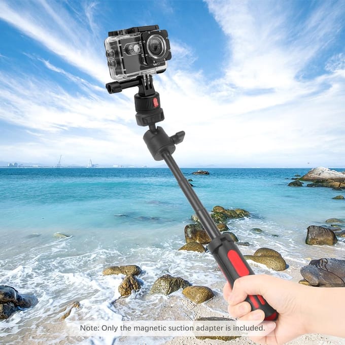 Adaptateur d'aspiration magnétique Adaptateur de trépied Montage de base à dégagement rapide Vis d'action gratuites avec prise rapide GoPro Magnetic Mount Base noir