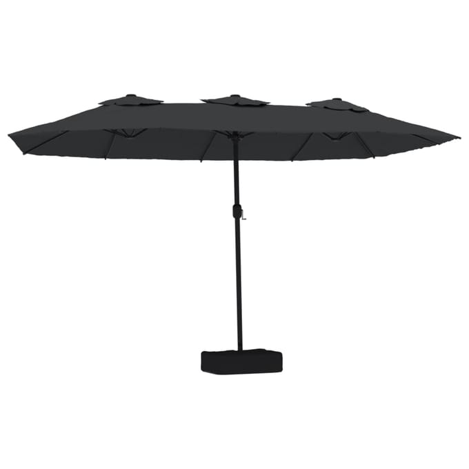 vidaXL - Parasol - dubbel - dak - 449x265 - cm - zwart