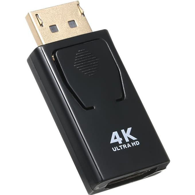 DP mannelijk naar HD vrouwelijk adapter Tot 4K resolutie Hetzelfde scherm/uitbreiding Dubbele modi Verguld zwart