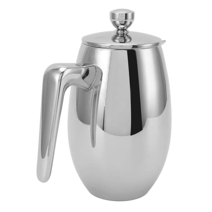 Cafetière à piston Acier inoxydable 304 Double paroi Bec en U Théière à infusion manuelle pour la maison 350ml white
