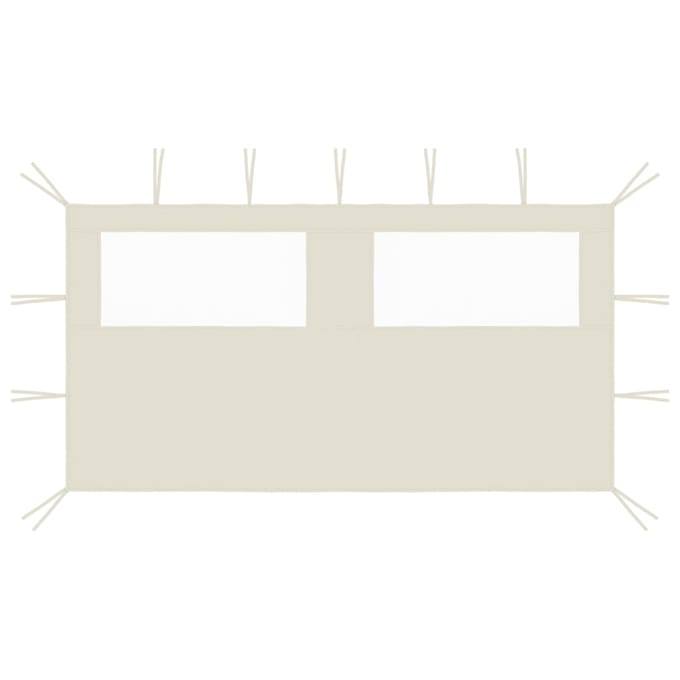 vidaXL - Prieelzijwand - met - ramen - 4x2 - m - crèmekleurig