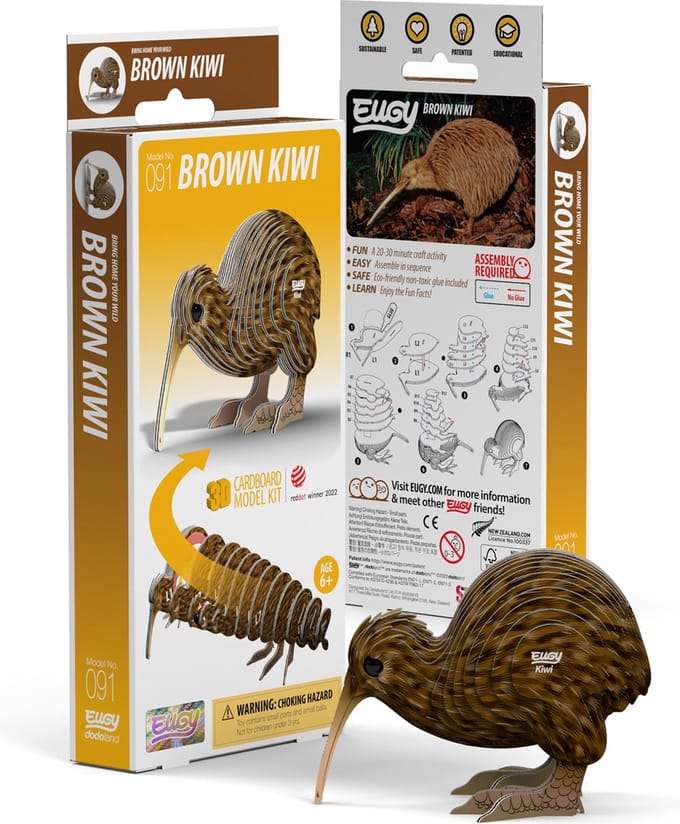 EUGY 3D Puzzel - Kiwi - Vogels - Duurzaam - Verzamel Ze Allemaal - 6 Jaar