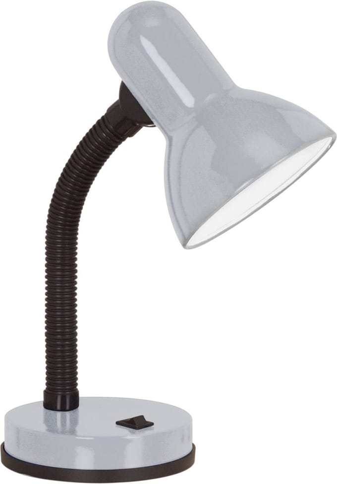 EGLO Basic 1 Tafellamp/Bureaulamp - E27(excl) - 30 cm - Zilver/Grijs
