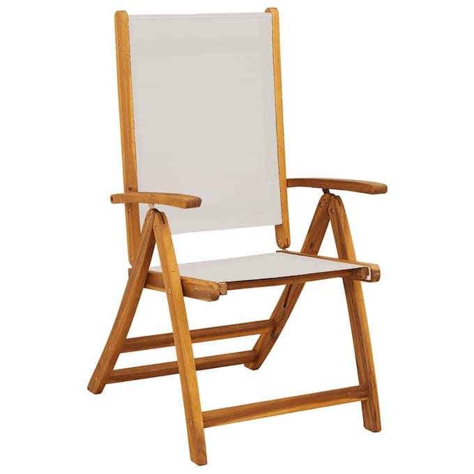 vidaXL - Opklapbare - stoelen, - 2 - stuks, - van - massief - acaciahout - en - textilene.