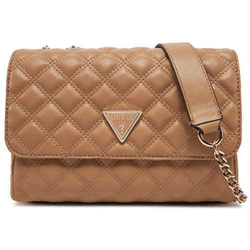 GUESS Schoudertas Giully Two Compartment Convertible Flap Beige Lichtbruin