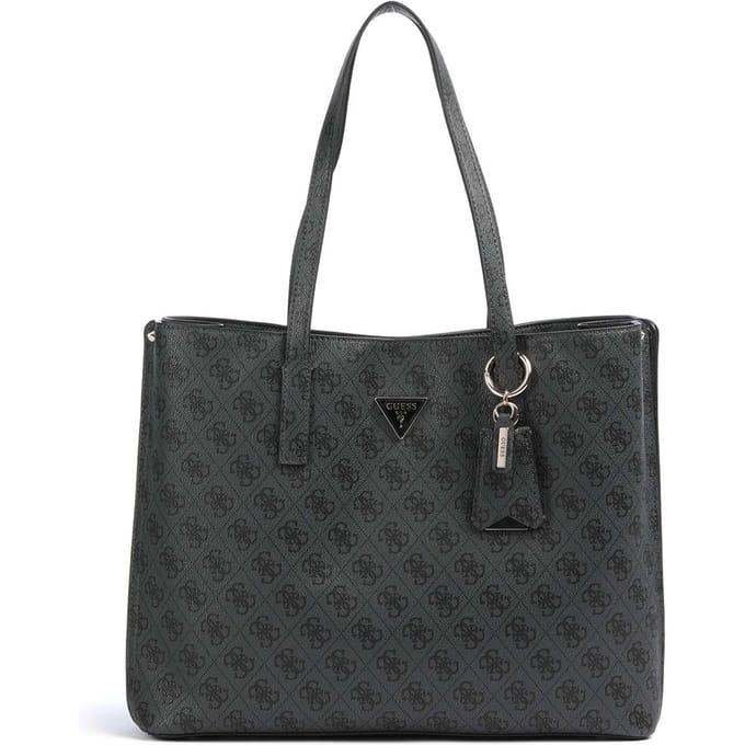 GUESS schoudertas Meridian II Girlfriend Tote Bag Coal Logo donkergrijs