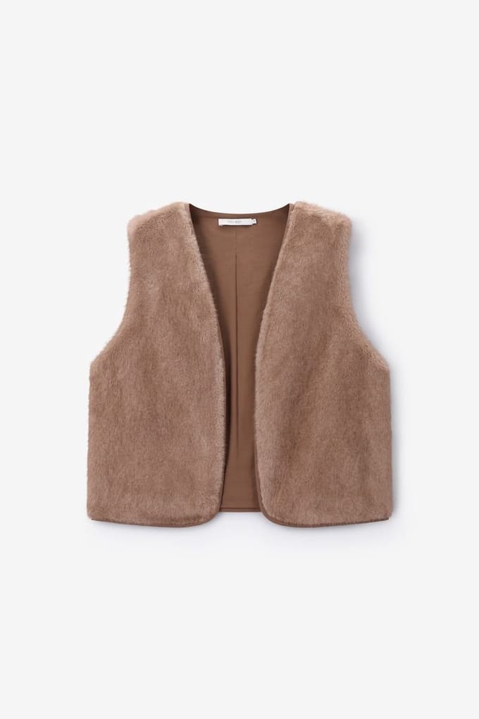 Sissy-Boy - Lichtbruin faux fur gilet