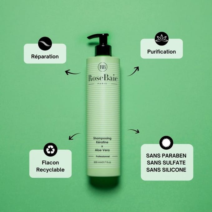 Rosebaie shampoo met keratine en aloë vera 500ml