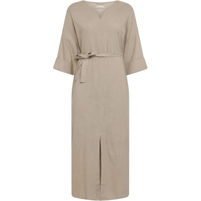 Damesjurk met v-hals KnowledgeCotton Apparel Linen