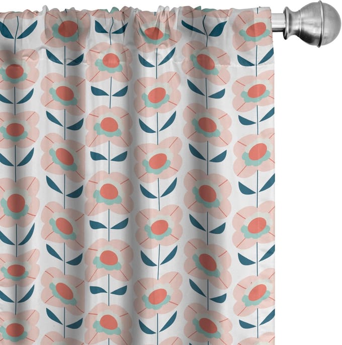 ABAKUHAUS 1970 Gordijnen – Set van 2 panelen 75x175 cm – Microvezel, veelkleurig