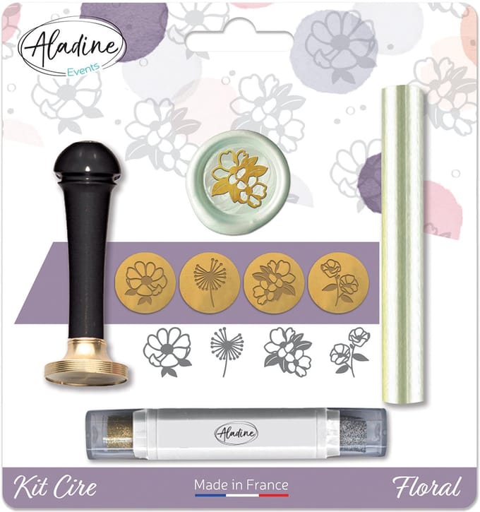 Aladine Zegel Wax Set Bloemen