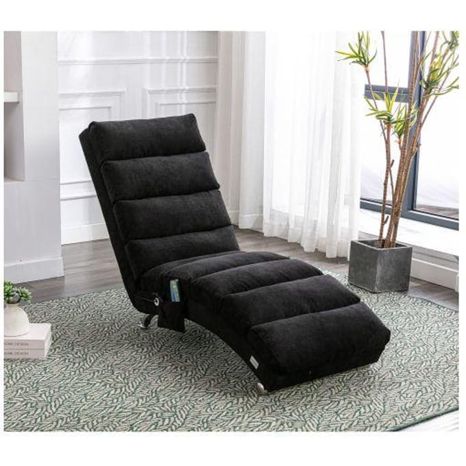 Fauteuil de massage d'intérieur - MUVOE - Sacklein - 5 modes de vibration - Dossier ergonomique - Noir noir