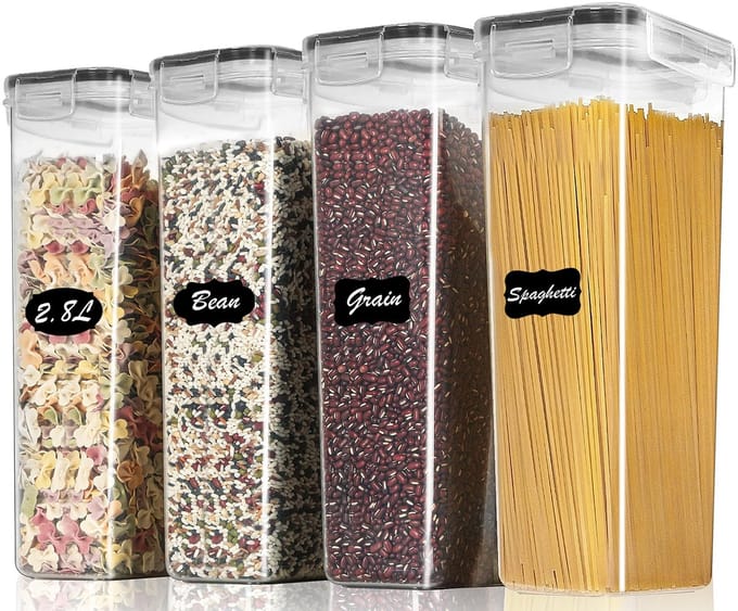 Dailygoody - Opslagcontainers - Luchtdicht - Set van 4 - Plastic