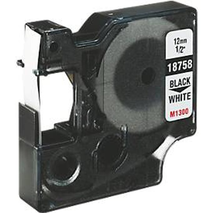 DYMO Rhino industriële Flexibele Nylon Labels | 12 mm x 3,5 m | zwarte afdruk op wit | zelfklevende labels voor Rhino & LabelManager labelprinters