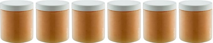 Bodyscrub-Gel Honey - 400 gram - Pot met witte deksel - set van 6 stuks - Hydraterende Lichaamsscrub