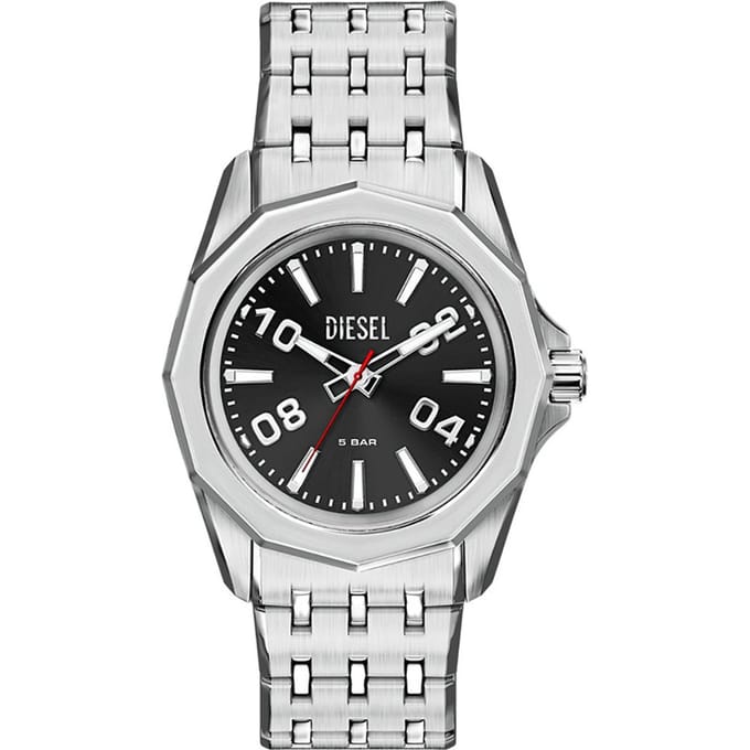 Diesel Stinger 3-Hand Mannen Horloge 44 mm - Zilverkleurig
