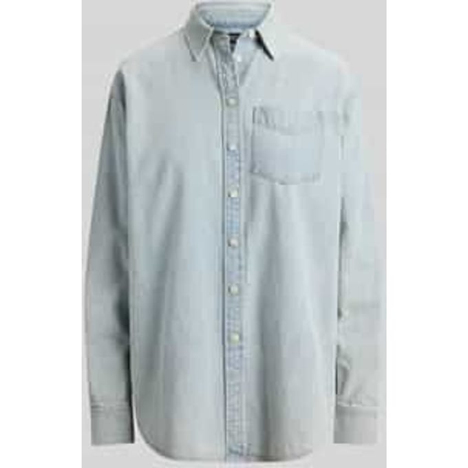 regular fit jeansblouse van puur katoen