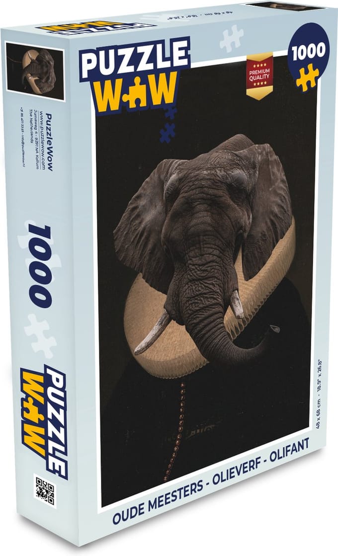 Puzzel Oude Meesters - Olieverf - Olifant - Legpuzzel - Puzzel 1000 stukjes volwassenen