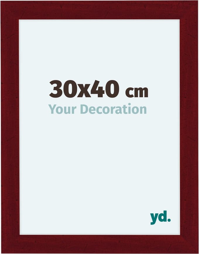 Your Decoration - Fotolijst 30x40 cm - MDF - Wijnrood Geveegd - Como