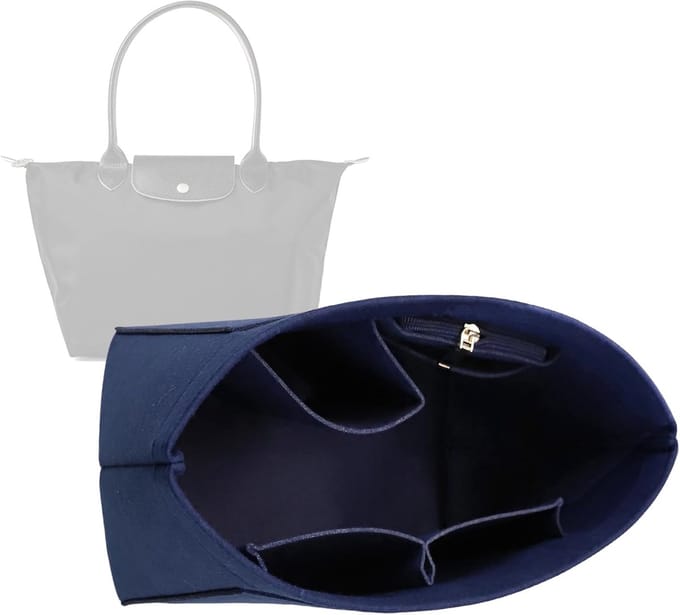 Famanu – Portemonnee Organizer Insert Handtassen Insert Organizer - Premium Vilt Organizer - blauw - L