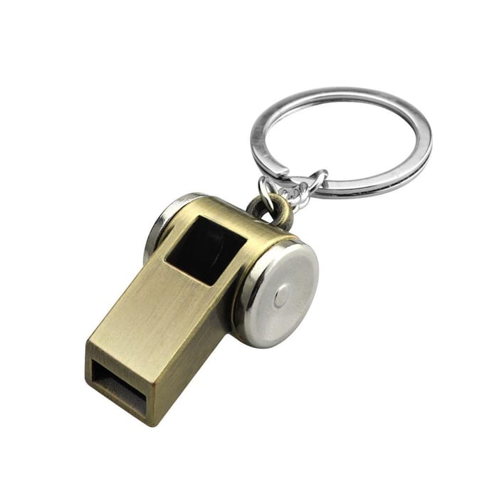 Gouden lichtgewicht metalen fluit sleutelhanger voor overlevingssituaties - duurzaam en handig stevig overlevingsfluitje zoals afgebeeld 1 gray