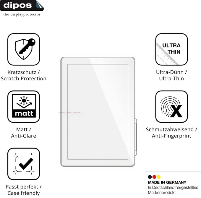 dipos – 2x Matte Beschermfolie geschikt voor IMIN D1 10.1 Zoll | Krasbestendige & antireflecterende Screenprotector Ultra-Thin