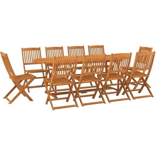vidaXL - 11-delige - Tuinset - 220x90x75 - cm - massief - acaciahout