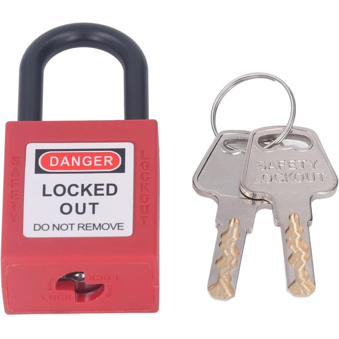 Cadenas de sécurité Lockout Tagout 38 mm en nylon technique anti-poussière à énergie isolée avec 2 clés gray