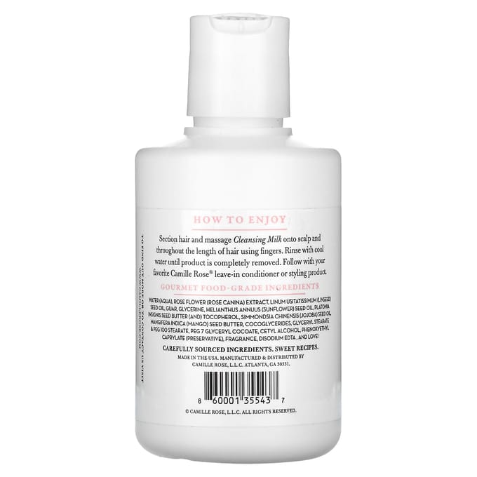 Camille Rose, Lait Démaquillant, Rose, 237 ml (240ml) white