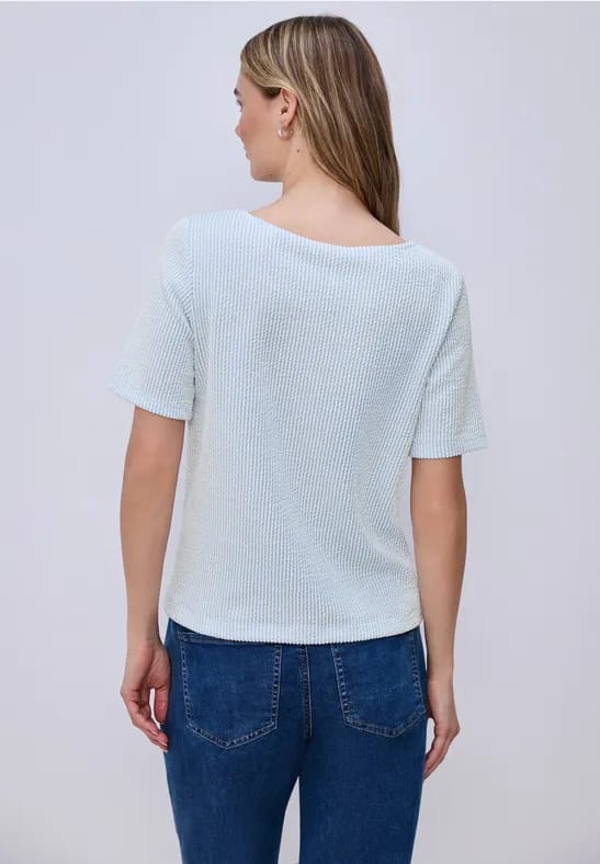 Shirt met korte mouwen en gestructureerde strepen