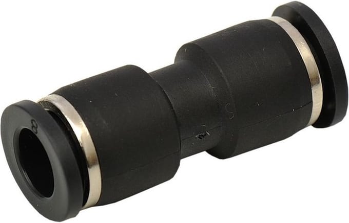 2x Rechte pneumatische insteekkoppeling - 6 bar - 6mm - Kunststof