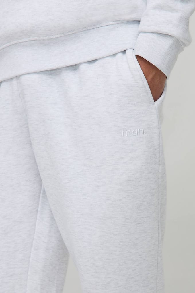 Basic Man. Jogger met normale pasvorm | Grey Marl | Size Medium