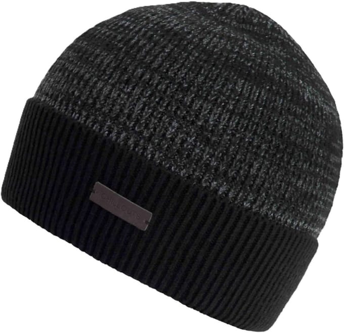 Chillouts beanie muts Moritz in zwart met grijs in one size