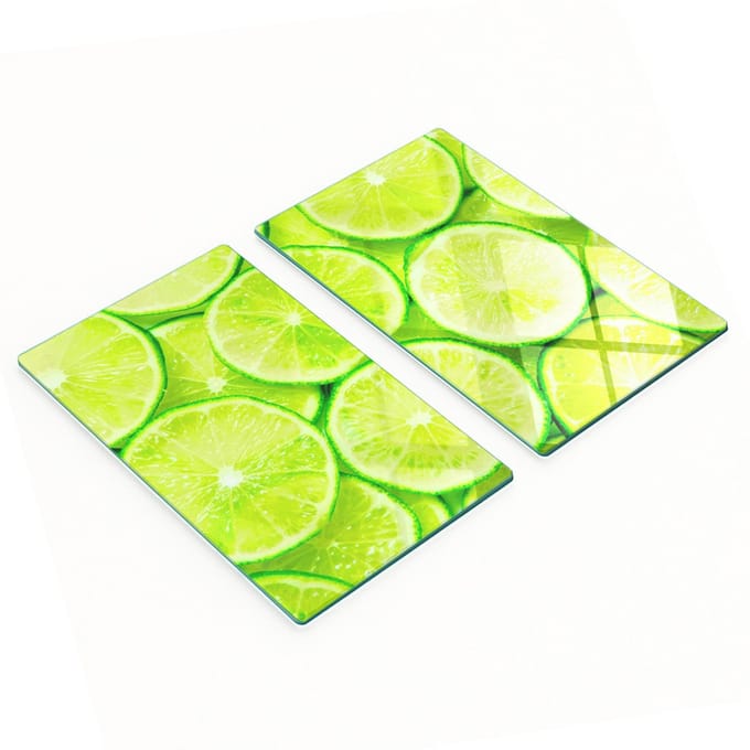 Geharde multifunctionele decoratieve glazen platen, limoengroen, 2x30x52 cm