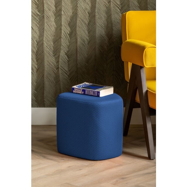 Leitmotiv - Poef Retro Mesh Triangle - Blauw - 36x36x36 cm