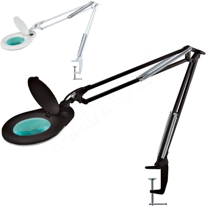 Vergrootlamp 5 dioptrie - Vergrootglas lamp - Precisiewerk - 56 LED's - 84 cm arm - Zwart