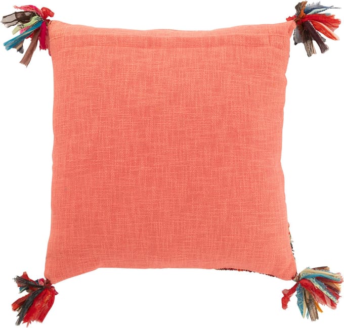 J-Line kussen Chindi Kwast - katoen/polyester - roze